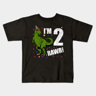 Bday Kids 2 Years Old Dinosaur Birthday Kids T-Shirt